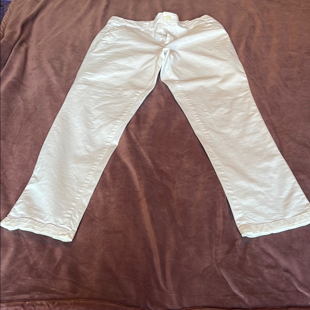 GAP White Girlfriend Chino Ankle Pants